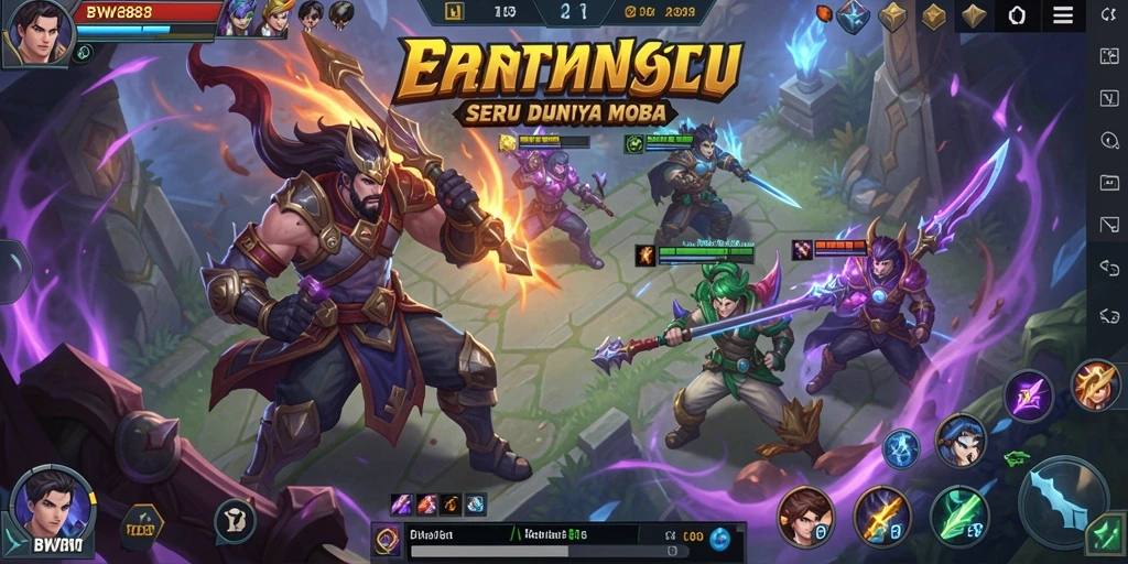 Gameplay BW888 yang intens dan menegangkan di arena MOBA.