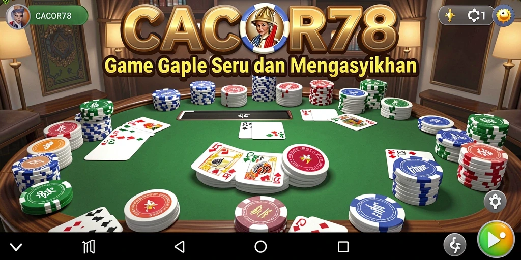 Screenshot gameplay seru dari CACOR78, game Gaple yang menyenangkan.