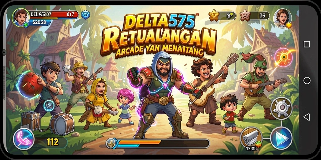 Tampilan gameplay seru dan penuh aksi dalam DELTA575.