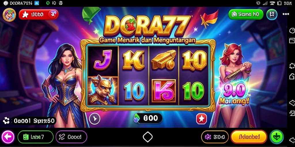 Tampilan menarik dari gameplay Slot DORA77 dengan berbagai tema.