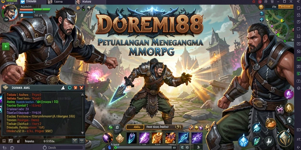 Screenshot DOREMI88 menampilkan aksi pertarungan epik pemain dalam dunia MMORPG.