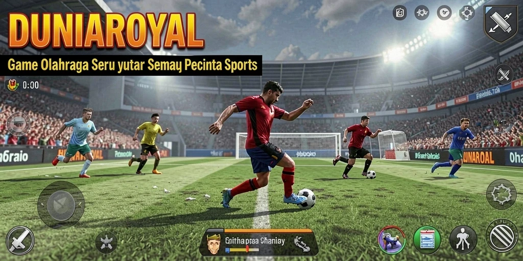 Screenshot DUNIAROYAL menampilkan aksi seru dalam gameplay olahraga.
