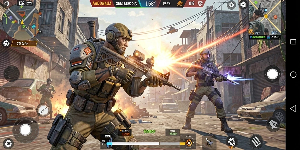 Screenshot gameplay FO8 menampilkan pertempuran seru dalam TPS.