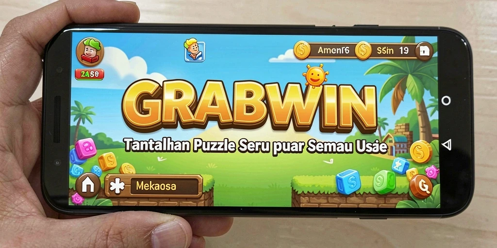 Tampilan menarik dari gameplay GRABWIN yang penuh tantangan puzzle.