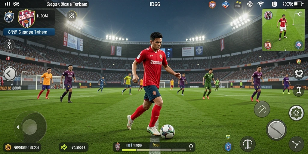 Gameplay seru ID66 dengan liga dan tim sepak bola favorit.