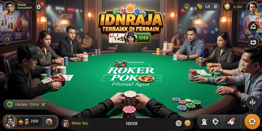 Screenshot gameplay IDNRAJA menampilkan aksi Poker yang seru dan menarik.