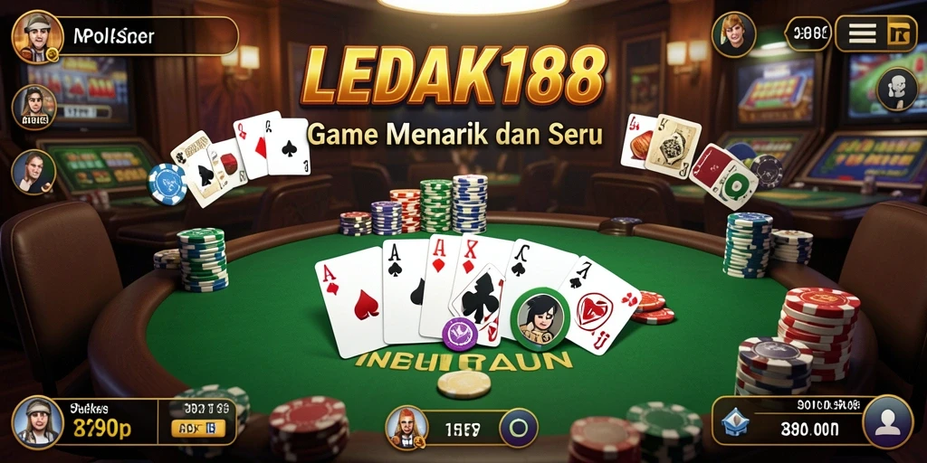 Gameplay menarik dengan fitur interaktif dan turnamen poker.