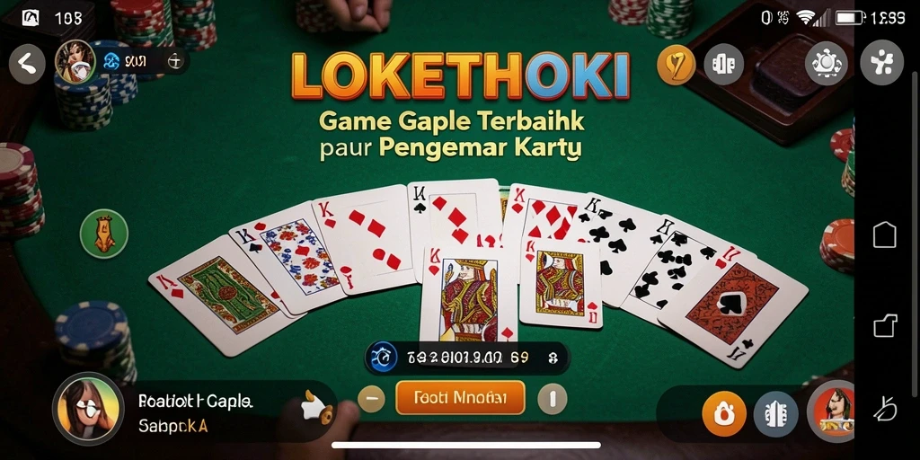Tampilan menarik dari gameplay LOKETHOKI yang menampilkan permainan Gaple.