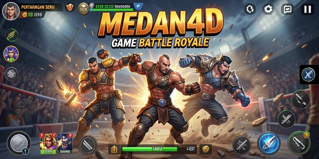 Tangkapan layar gameplay MEDAN4D yang mendebarkan dalam pertempuran Battle Royale.