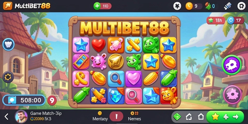 Tangkapan layar gameplay MULTIBET88 dengan tantangan mencocokkan item.