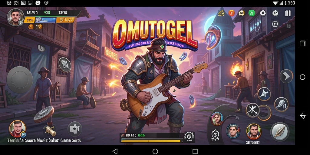 Screenshot gameplay OMUTOGEL menampilkan antarmuka permainan musik yang interaktif.