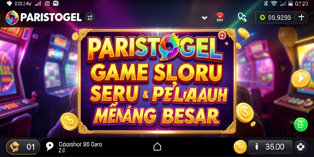 Tampilan menarik dari gameplay Slot PARISTOGEL dengan simbol-simbol berwarna-warni.