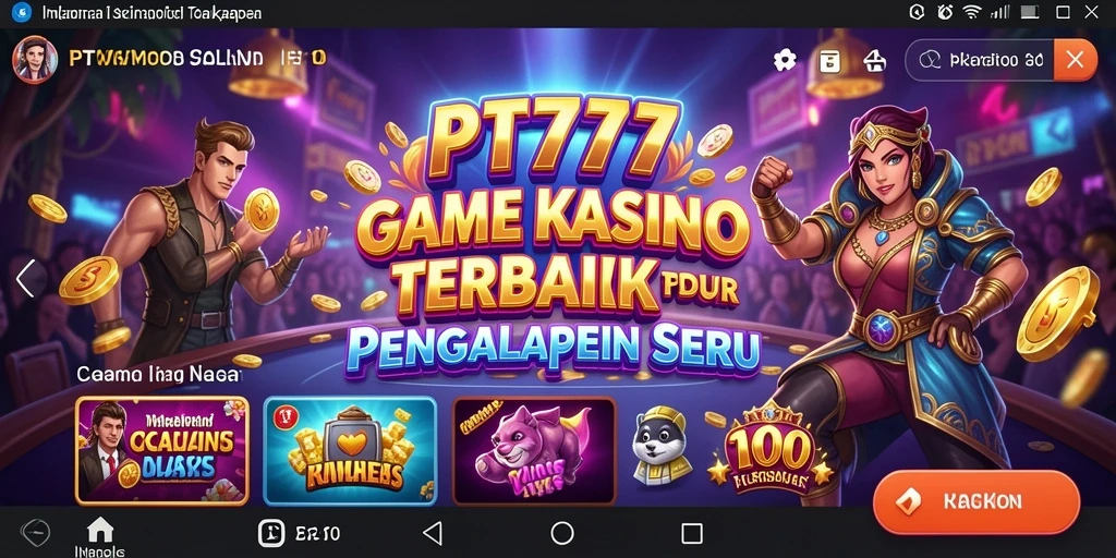 Tampilan permainan Kasino yang mendebarkan di PT777.