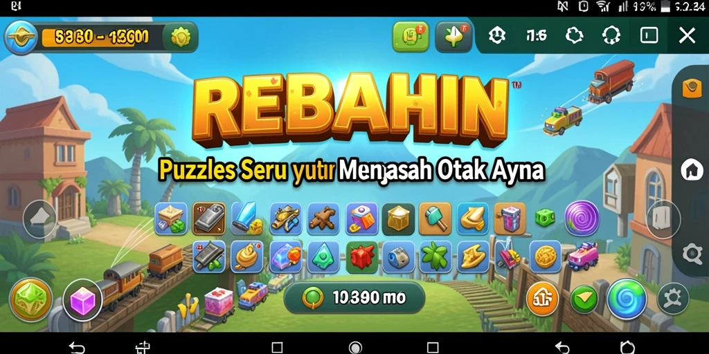 Gameplay REBAHIN dengan tantangan puzzle menarik.