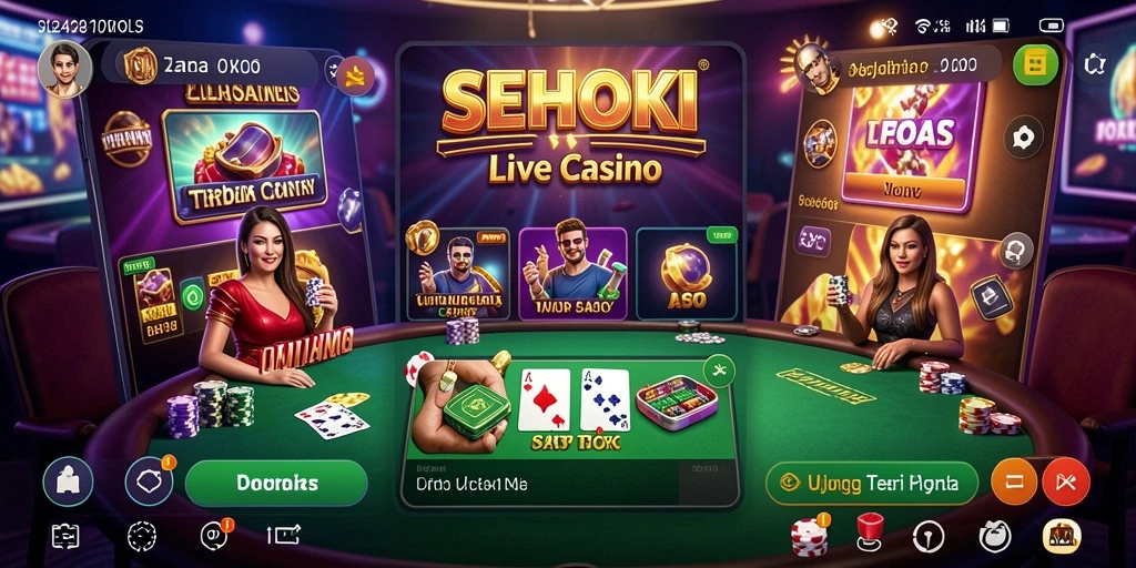 Tampilan gameplay Live Casino yang nyata dan mendebarkan di SEHOKI.