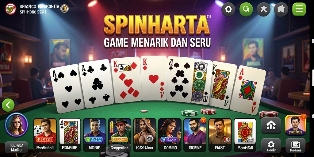 Screenshot gameplay SPINHARTA yang menarik dan kompetitif.