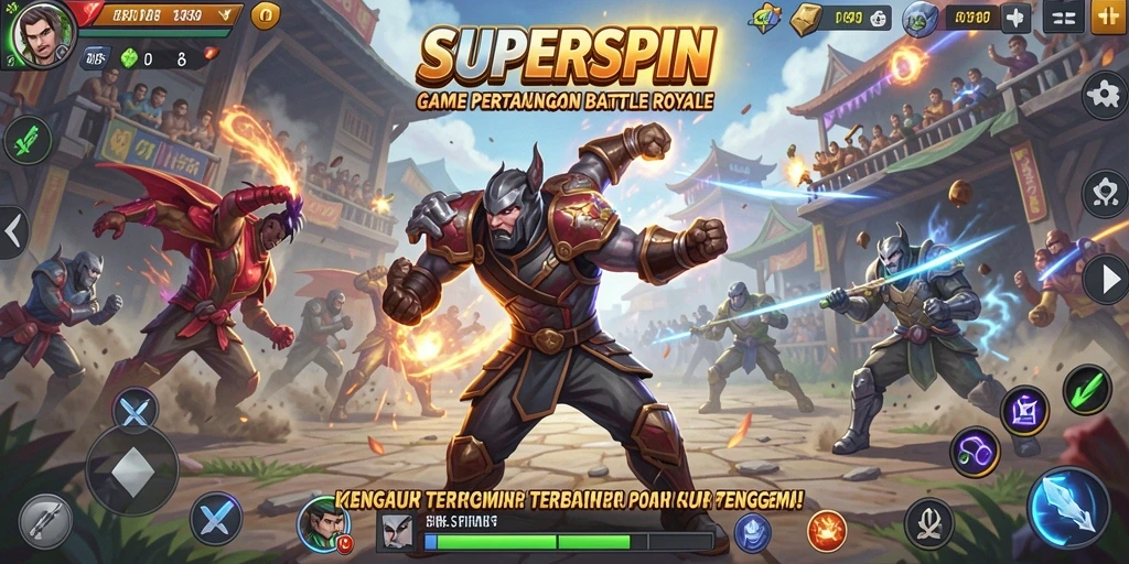 Gameplay menarik dari SUPERSPIN dalam pertempuran Battle Royale.