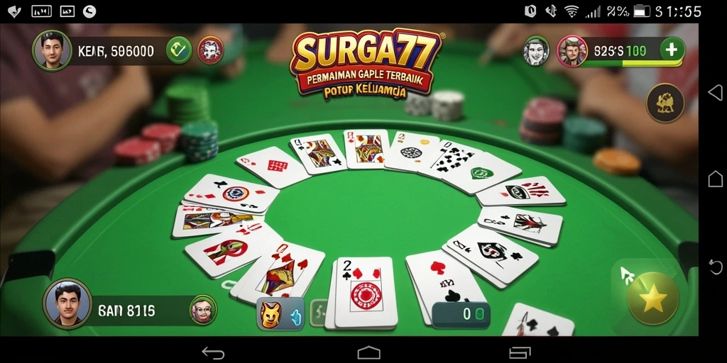 Tampilan gameplay menarik dari SURGA77 saat bermain Gaple.