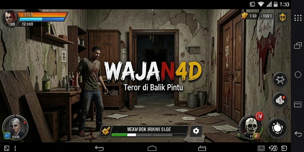 Screenshot gameplay yang menunjukkan suasana mencekam WAJAN4D.