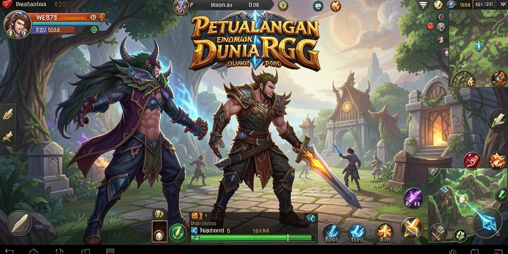 Screenshot utama WE878 menampilkan aksi pertarungan yang mendebarkan di dunia RPG.